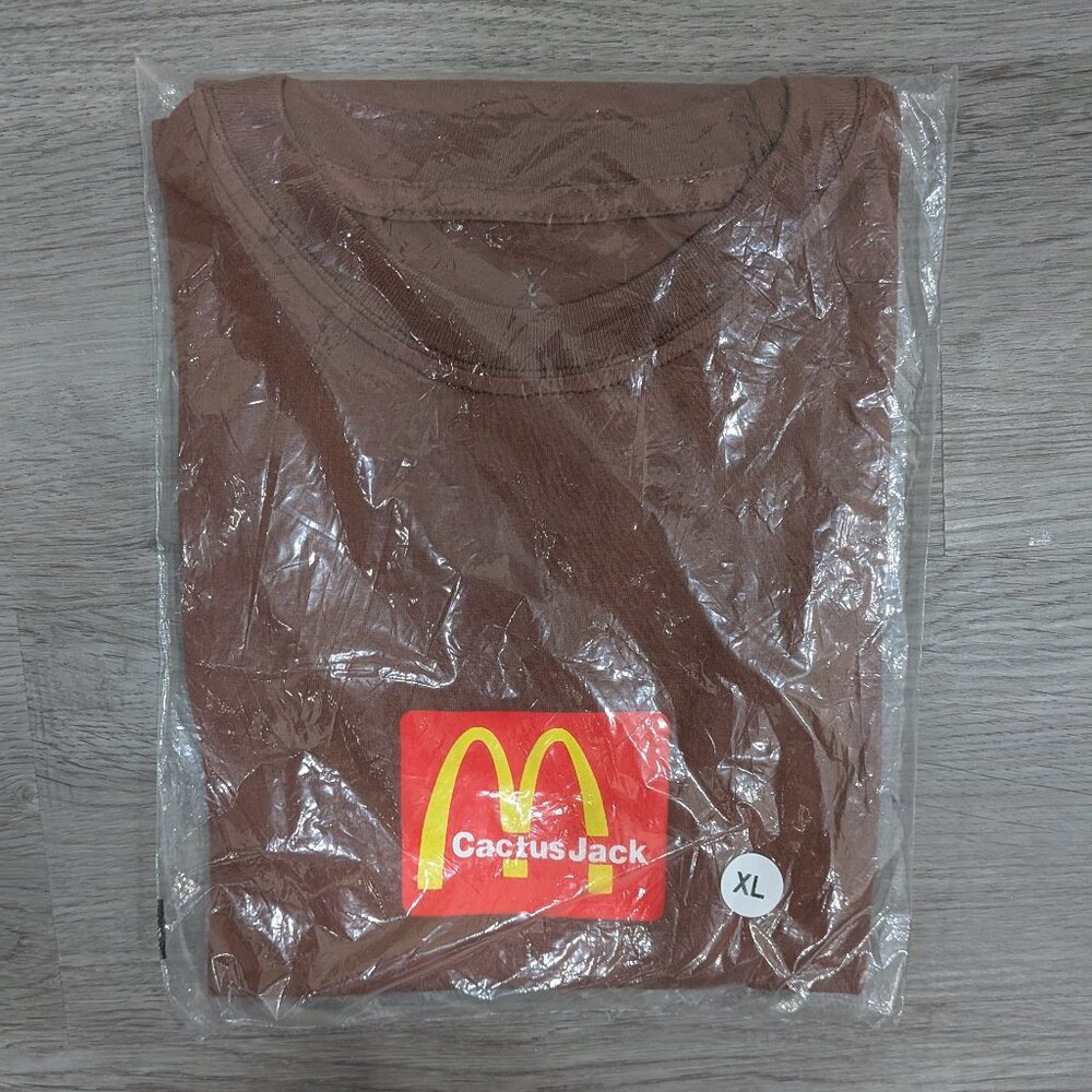 Travis Scott Cactus Jack x McDonald's Sesame II T-shirt Brown Size XLarge
